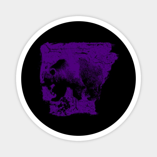 Messy Arkansas Purple Bear Magnet by rt-shirts